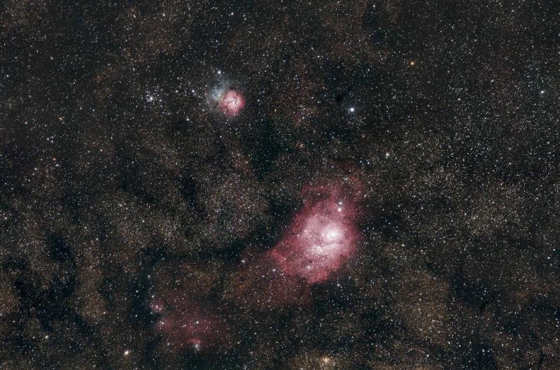 M8 Lagoon Nebula & M20 Trifid Nebula at Carrizo Plain